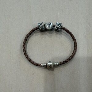 Pandora Brown and Silver Bracelet